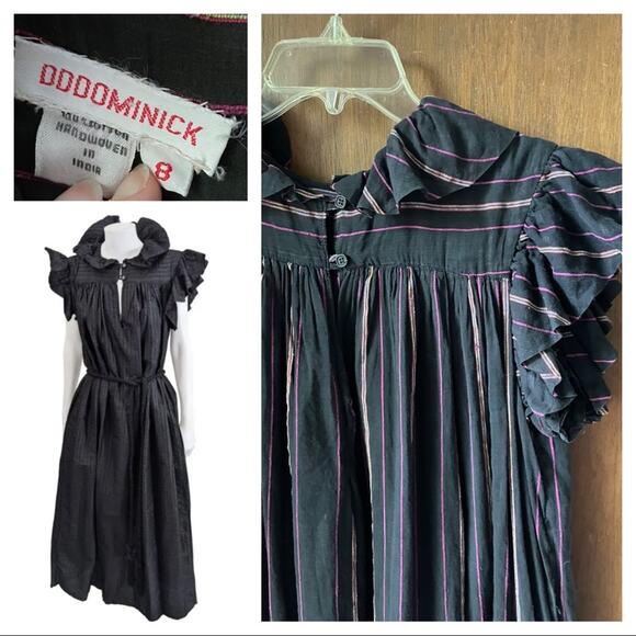 70s DDDominick stripe midi dress black - Picture 1 of 16